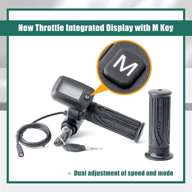 YUXIVCNE 48V Ebike Speedometer Throttle with M Key Replacement for Tuttio Soleil 01 for soleil01 Electric Dirt Bike Integrated Display Throttle （ Tip:No 'M,' no Buy ） - Image 2